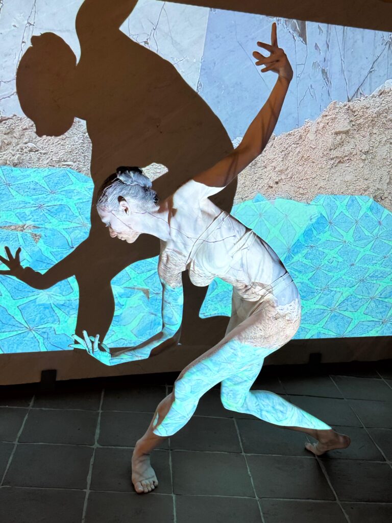 Violantedanza al MudaC - Museo delle Arti Carrara davanti all'installazione di Vincenzo Marsiglia